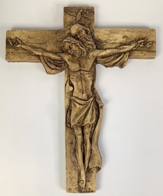 Vintage Holy Trinity Crucifix God The Father Holding Jesus