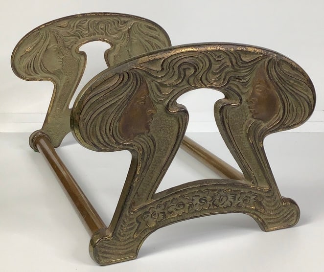 Vintage Art Deco Nouveau Expandable Book Rack Extends from 8" to (1 of 5)