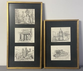 Roscoe Misselhorn Prints Set of Five Five prints in two frames by Roscoe Misselhorn (1902-1997).