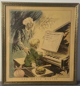 World War 2 Era Political Comic by Parrish Political Cartoon by Joseph Parrish titled The Music