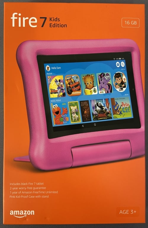 Amazon Fire 7 Tablet Kids Edition New in Box Fire 7 tablet with pink kid proof case. Still sealed in (1 of 4)