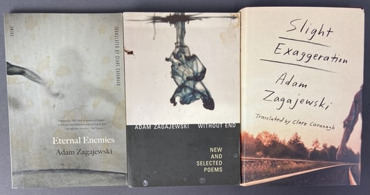 Adam Zagajewski Poetry Books Set of Three Eternal Enemies, published by Farrar, Straus, and Giroux,