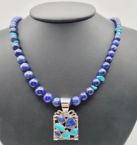 Jay King Sterling Lapis Lazuli Turquoise Necklace Necklace Measures 18.5": Necklace Measures 18.5" Necklace Weighs 50.4 Grams