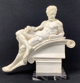 A. Santini Replica Of A Michelanglo Sculpture Italy Sculpture is 9"x 9" Needs to be cleaned