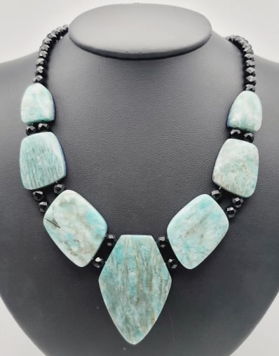Jay King Sterling Lapis Lazuli Amazonite Necklace Necklace Measures 18"  Necklace Weighs 96.7 Grams (1 of 8)