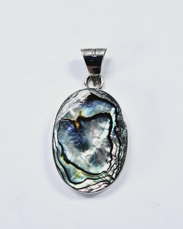 Sterling Silver Abalone Pendant Pendant weighs 9.9 Grams: Pendant weighs 9.9 Grams