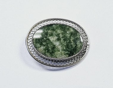 Vintage BEAU Sterling Silver Jadite Brooch Brooch weighs 5.7 Grams: Brooch weighs 5.7 Grams