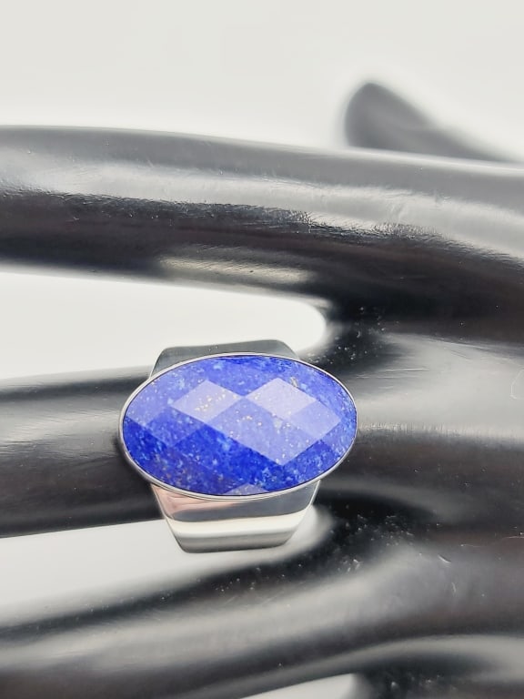 Jay King Sterling Silver Faceted Lapis Lazuli Ring Ring Weigh 8.4 Grams  Size 9 (1 of 5)