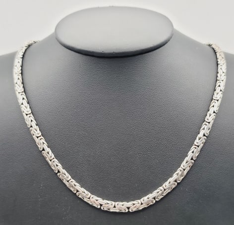 Suarti BA Sterling Silver Byzantine Chain Necklace Measures 20"  Necklace Weighs 50.4 Grams (1 of 5)