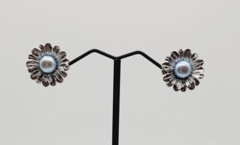 Honora Sterling Silver Blue Pearl Earrings Earrings Weigh 5 Grams (1 of 6)