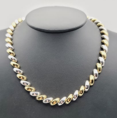 Milor Italy Sterling Silver Gold Vermeil Necklace Necklace Measures 17.5": Necklace Measures 17.5" Necklace Weighs 36 Grams