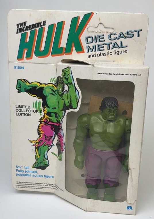 Vintage Mego Diecast Metal Incredible Hulk Action Figure Unpunched (1 of 7)