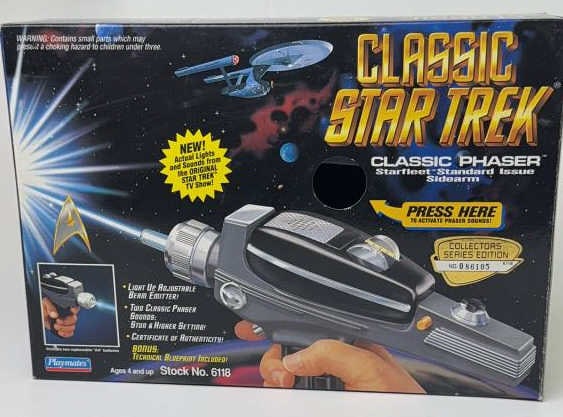Vintage Classic Star Trek Phaser Playmates Box has been opened. Phaser hasnt been removed from inner (1 of 7)