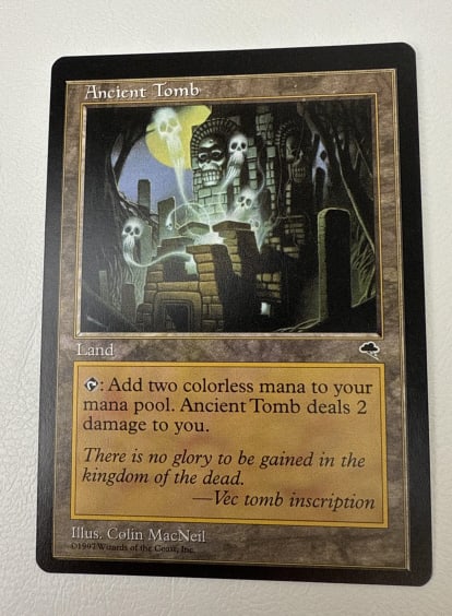 Magic the Gathering Ancient Tomb Tempest Land Near mint condition.: Near mint condition.