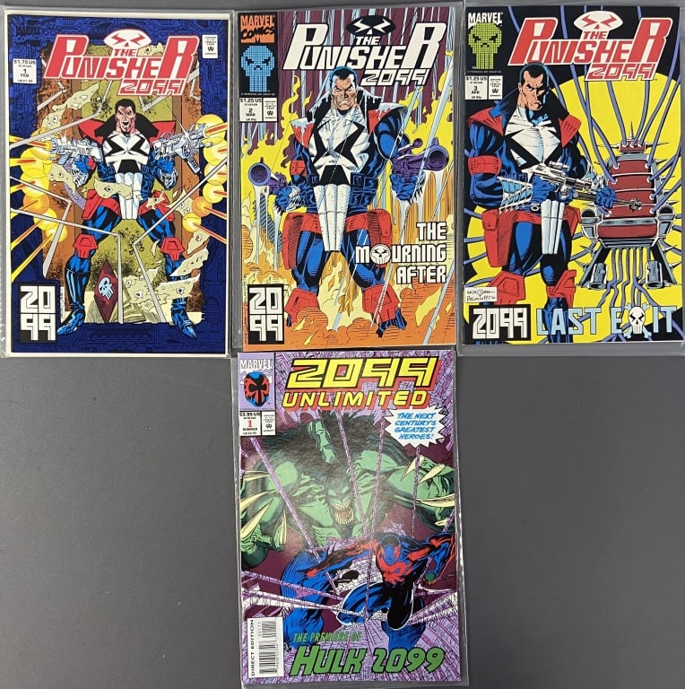 Punisher 2099 & 2099 Unlimited Comic Books Set of four comics, all come bagged and (1 of 10)