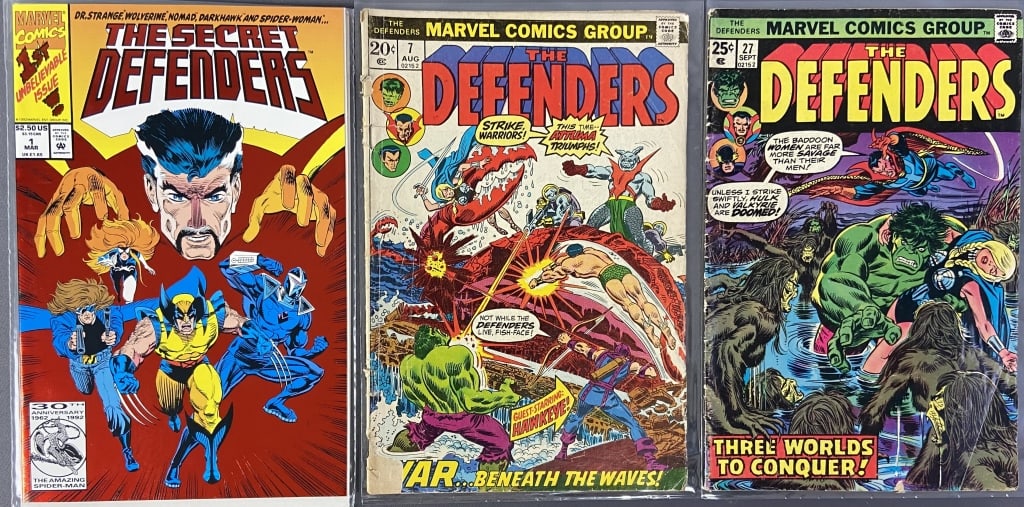 Defenders Comic Books Set of Three The Secret Defenders #1, March 1993, bagged and (1 of 11)