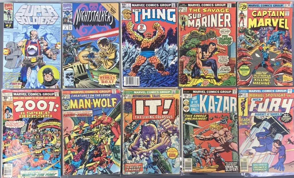 10 Marvel Comic Books Thing, Submariner, It Ten comic books published by Marvel Comics. Two are (1 of 12)