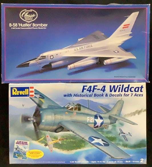 Revell F4F-4 Wildcat 1:32 & Lindberg B-58 Hustler Bomber #5304 1:64 (1 of 14)