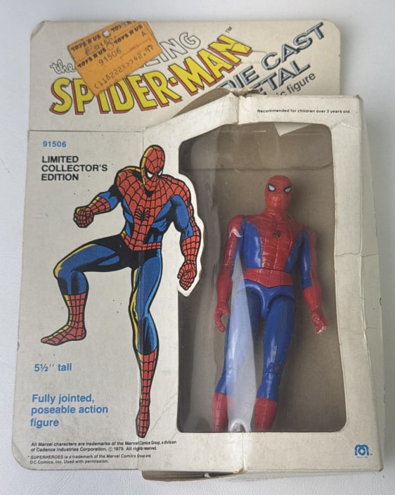 Vintage Mego Die Cast Metal Spider-Man With Unpunched Card (1 of 9)