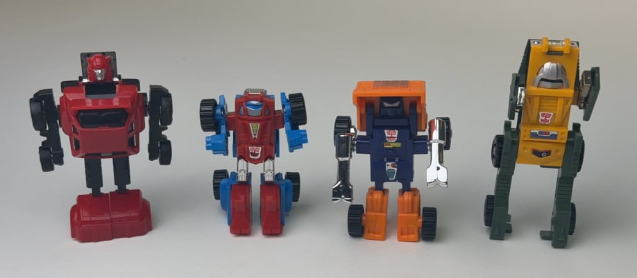 Vintage G1 Transformers Minibot Lot Cliffjumper Gears Huffer Brawn 4 autobot minibots. Play wear. (1 of 9)