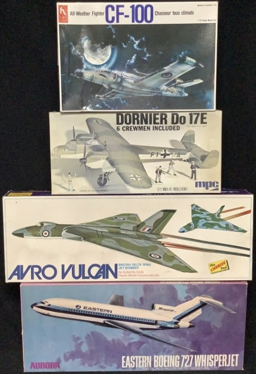Hobby Craft 1:72 CF-100 #HC 1391 MPC 1:72 Dornier Do 17E #2-0251 Lindberg Avro Vulcan #5303 & Aurora (1 of 13)