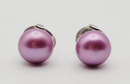 Honora Sterling Silver Pink Pearl Earrings Earrings Weigh 3.7 Grams