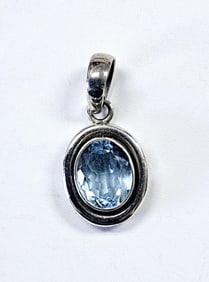 Silpada Sterling Silver Natural Blue Topaz Pendant Pendant weighs 5.6