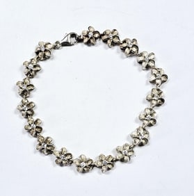 Sterling Silver CZ Bracelet Bracelet weighs 10.0 Grams