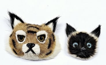 Vintage Genuine Fur Cat Brooches Vintage Genuine Fur Cat Brooches