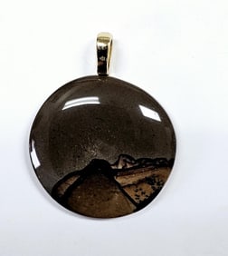 Gold Tone Picture Jasper Pendant Pendant weighs 15.2