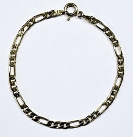 Gold Plated Sterling Silver Link Bracelet Italy Bracelet weighs 4.0 Grams