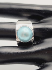 Honora Sterling Silver Blue Pearl Ring Ring Weighs 8.2 Grams  Size 8.75