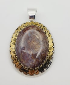 Carolyn Pollack Sterling Silver Pietersite Pendant Pendant Weighs 42 Grams