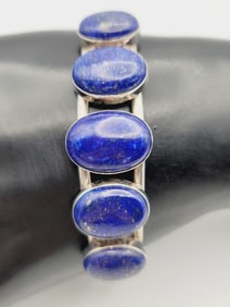 Jay King Sterling Silver Lapis Cuff Bracelet Bracelet Measures 5.5" Bracelet Weighs 22.7 Grams