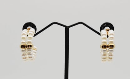 Camrose and Kross JBK Pearl Earrings Gold Tone Metal