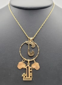 Avon Gold Tone Mom Charm Necklace Necklace Measures 26"