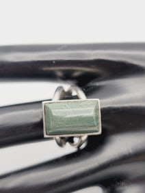 Jay King Sterling Silver Faux Malachite Ring Ring Weighs 9 Grams Size 8.75
