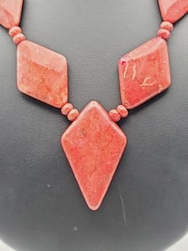 Jay King Sterling Clasp Red Coral Necklace Necklace Measures 18.5"