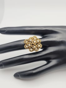 18K Gold Plated  Opal Cluster Ring Ring Weighs 8.5 Grams  Size 6