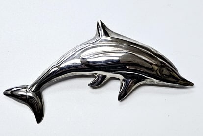 Sterling Silver Dolphin Brooch Brooch weighs 16.9 Grams