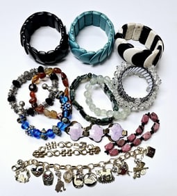 Large Lot Assorted Bracelets Large collection of assorted bracelets. Some made of natural