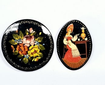 Russian Hand Painted Metal Pins Russian Hand Painted Metal  Pins
