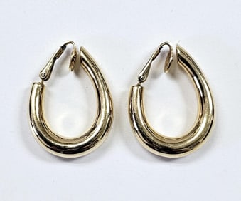 14K Yellow Gold Chunky Hoop Earrings Earrings weigh 7.3 Grams