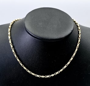 14K Yellow Gold Coiled Link Chain Necklace Necklace weighs 28.0 Grams Measures 32"