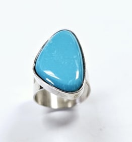 Jay King DTR Sterling Silver Turquoise Ring Ring weighs 9.0 Grams Size 8.5