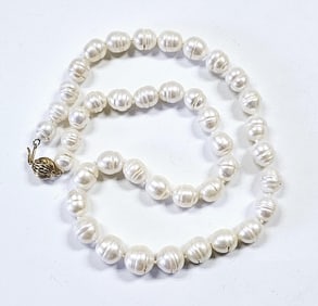 Honora 14K Yellow Gold Baroque Pearl Necklace Necklace weighs 51.3 Grams Measures 16"