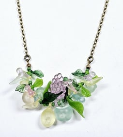 Vintage Resin Fruit Necklace Necklace measures 18"