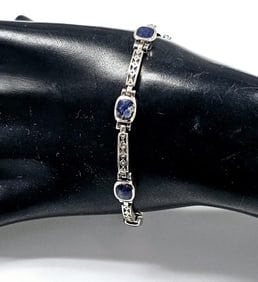 Sterling Silver Sodalite Bracelet Bracelet weighs 11.7 Grams