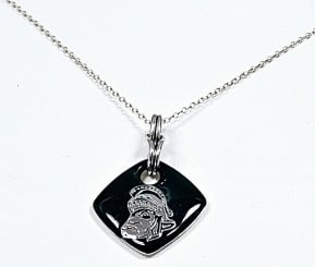 Sterling Silver Enamel MSU Michigan State Necklace Necklace weighs 7.4 Grams Measures 20"