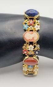 JBK Gemstone Cameo Bracelet Bracelet Measures 8" with Extender 7.5" without